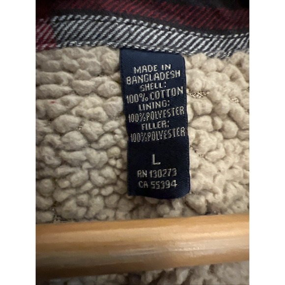 Wrangler Workwear Sherpa Fleece Lined Flannel Jacket Mens Lg Plaid Pockets - Picture 13 of 16